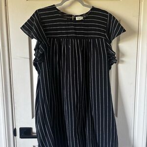 Cost Plus World Market Black and White Striped Kids Dress